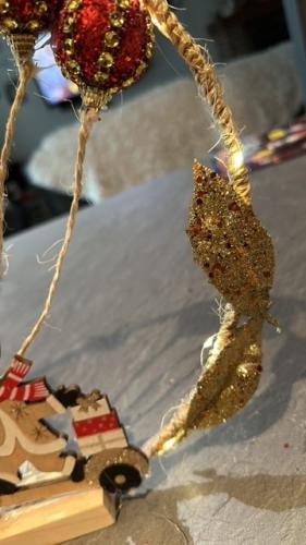 assemblage de feuilles de Noel sur les a cotés 